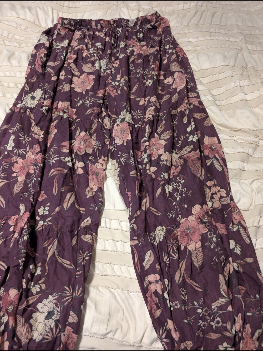torrid Floral Wide-Leg Track Pants in Purple and Pink